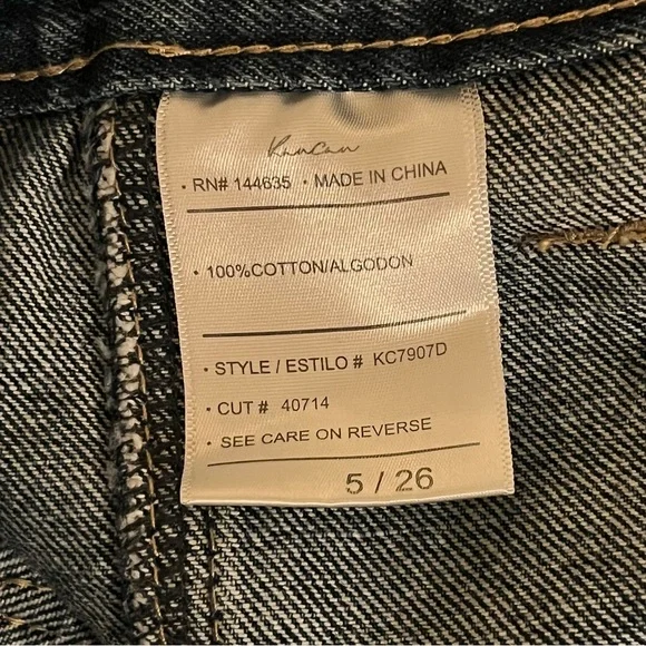 KanCan High Rise Wide Leg Cargo Jeans Medium Wash. Size: 5/26 - Picture 7 of 7